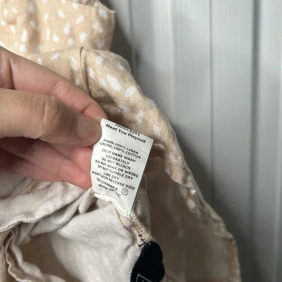 Wish Meet You Pink Printed V-Neck Tie Shoulder Romper Women's Size Medium M - Picture 6 of 9